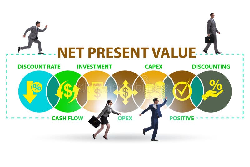Concept of NPV - Net Present Value stock photos