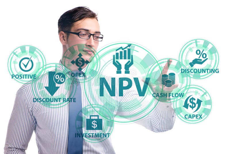 Concept of NPV - Net Present Value stock photos
