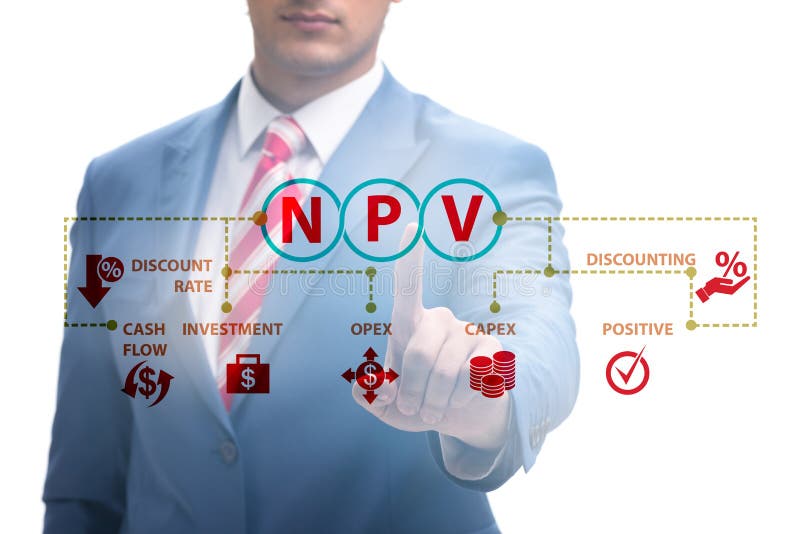 Concept of NPV - Net Present Value stock photography