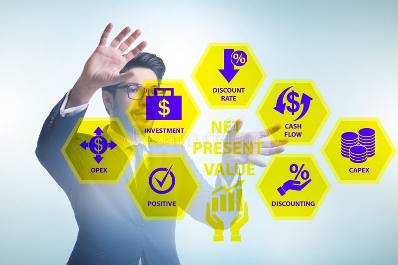Concept of NPV - Net Present Value stock photos