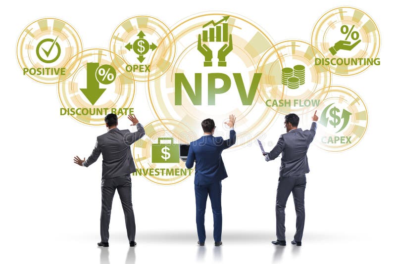 Concept of NPV - Net Present Value stock photos
