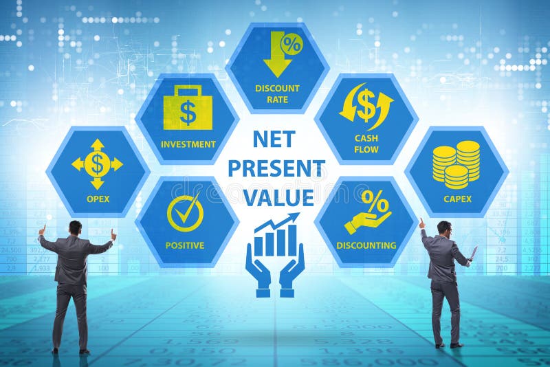 Concept of NPV - Net Present Value stock image