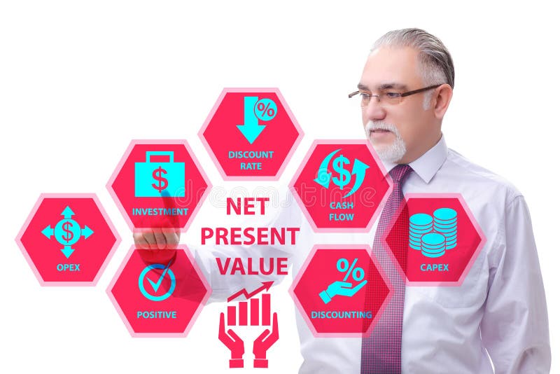 Concept of NPV - Net Present Value stock photography