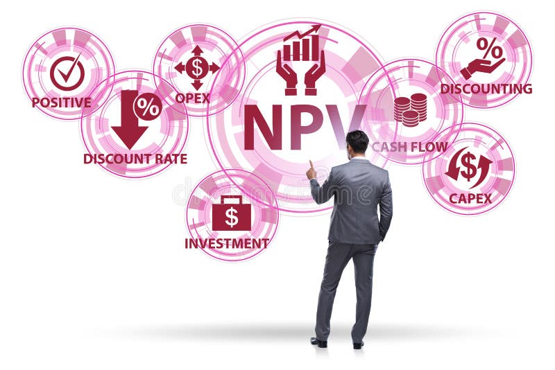 Concept of NPV - Net Present Value stock photography