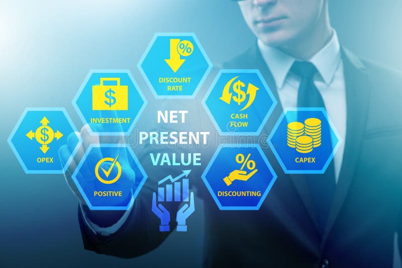 Concept of NPV - Net Present Value stock photos