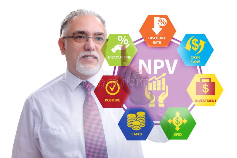 Concept of NPV - Net Present Value stock image