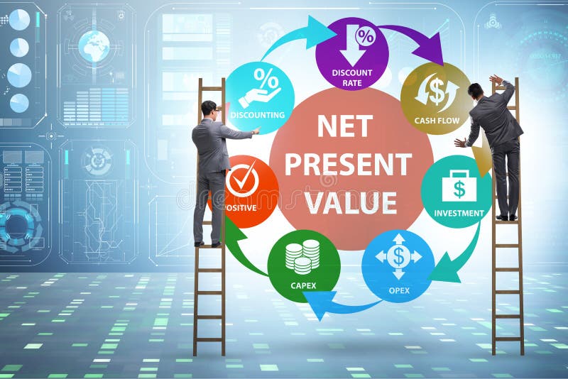 Concept of NPV - Net Present Value stock image