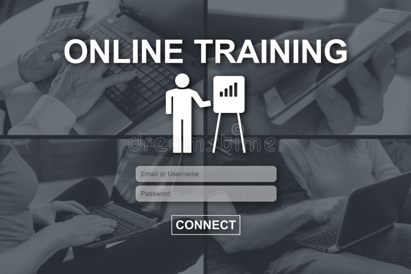Concept of online training stock illustration Concept of online training stock illustration