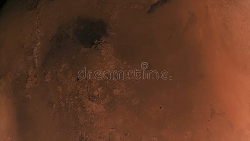 Concept 82-P1 View of the 3d rendering realistic planet mars surface from space.