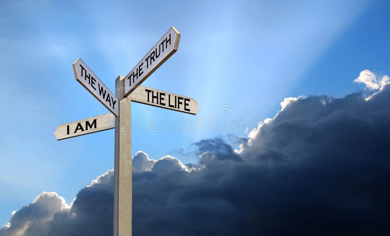 Jesus bible way truth life word god signpost direction arrows arrow guidance information religion religious faith christian