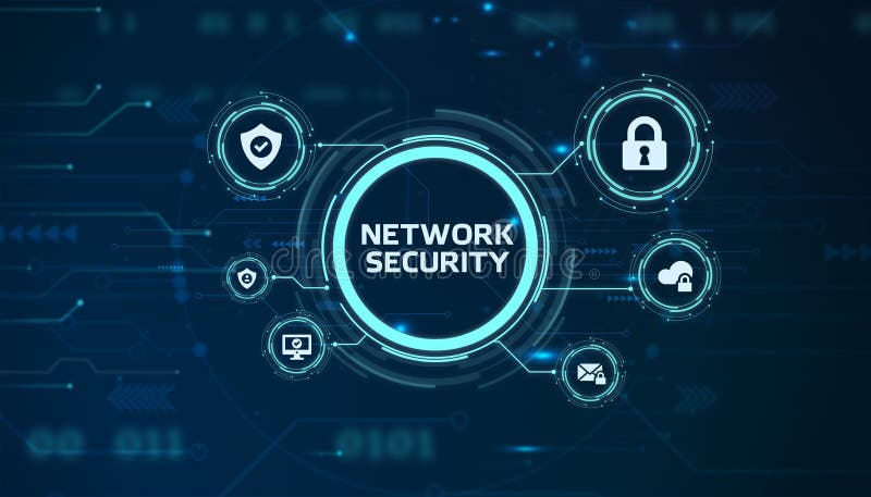 Concept privind protecția datelor în domeniul securității informatice. securitate rețea vector illustration