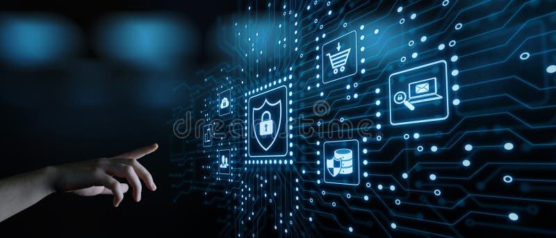Concept privind protecția datelor în domeniul securității informatice și al protecției datelor royalty free stock image