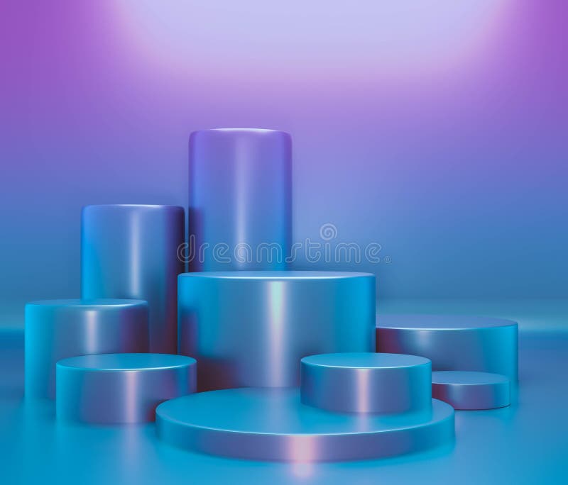 Concept product shelf podium gold color or empty pedestal display on vivid fashion background with minimal. 3D rendering vector illustration