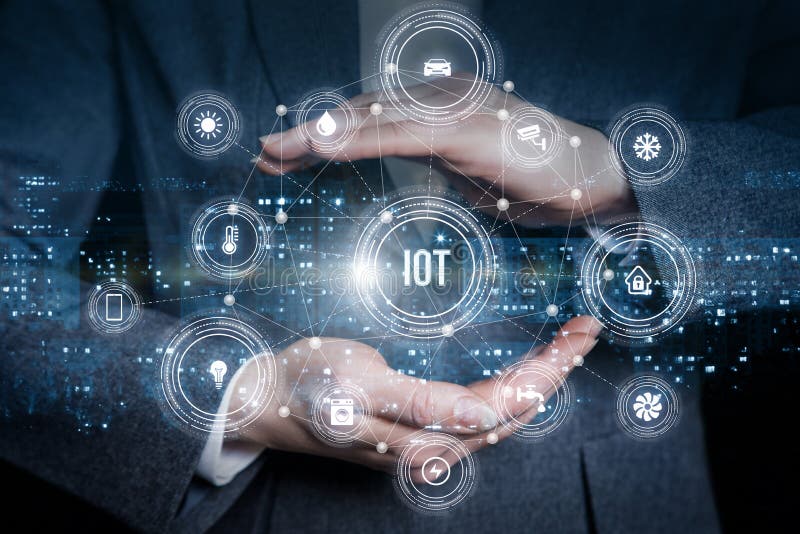 Concept of protection of internet of things system royalty free illustration