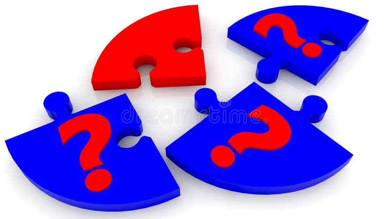 Concept of puzzle pieces with question marks vector illustration