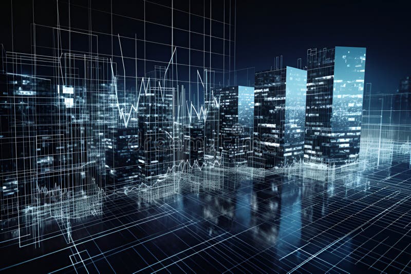 Concept Real Estate property investments , REIT , graph virtual royalty free illustration