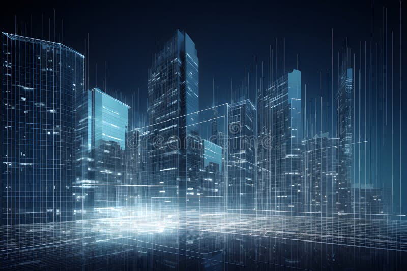 Concept Real Estate property investments , REIT , graph virtual. Generative AI royalty free illustration