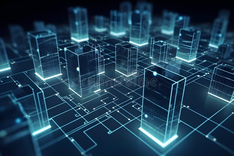 Concept Real Estate property investments , REIT , graph virtual. Generative AI stock illustration