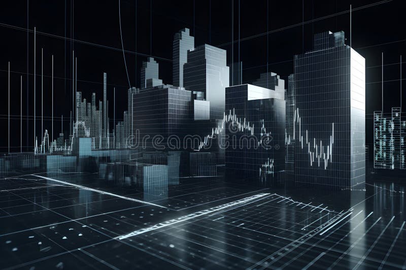 Concept Real Estate property investments , REIT , graph virtual. Generative AI vector illustration