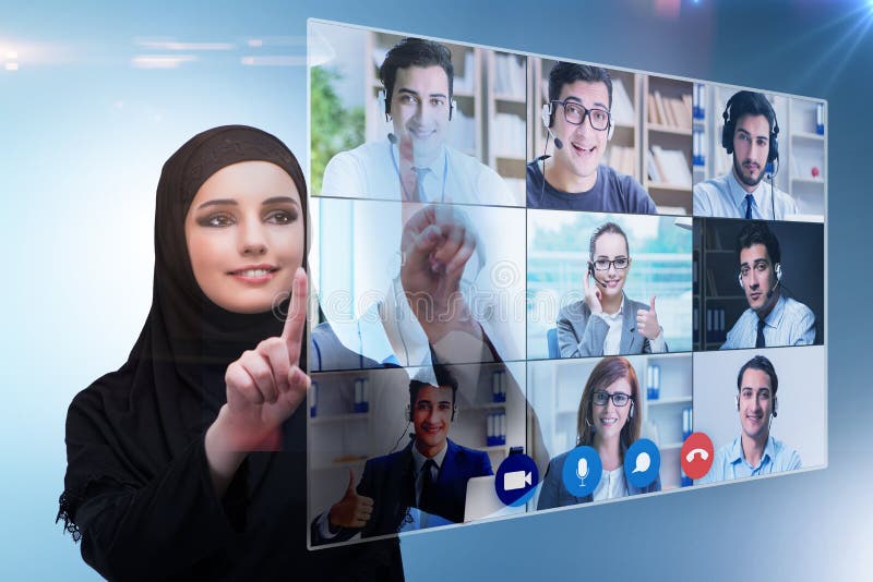 Concept of remote video conferencing during pandemic vector illustration