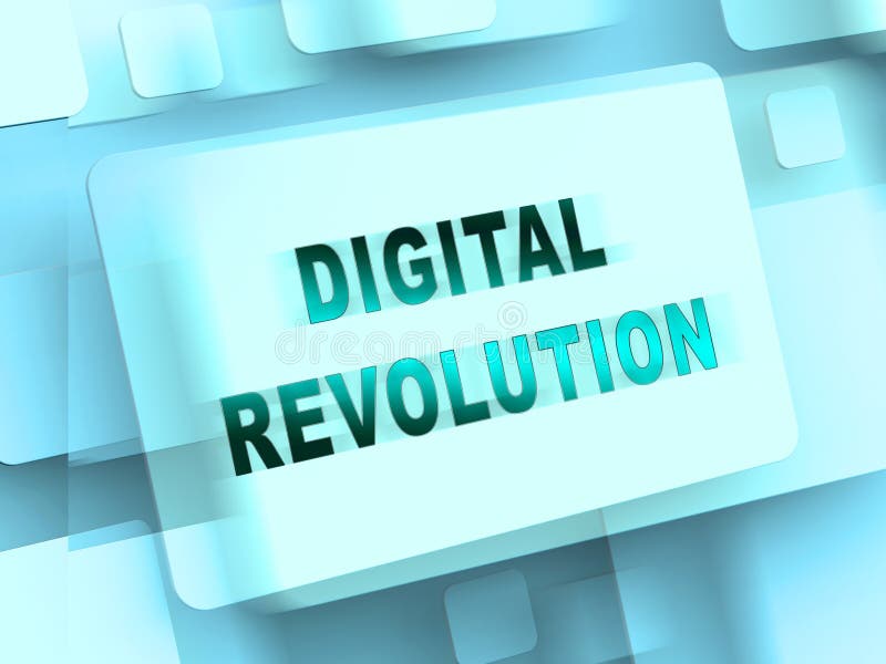 Concept revoluție digitală futurist industrie 3d stock illustration