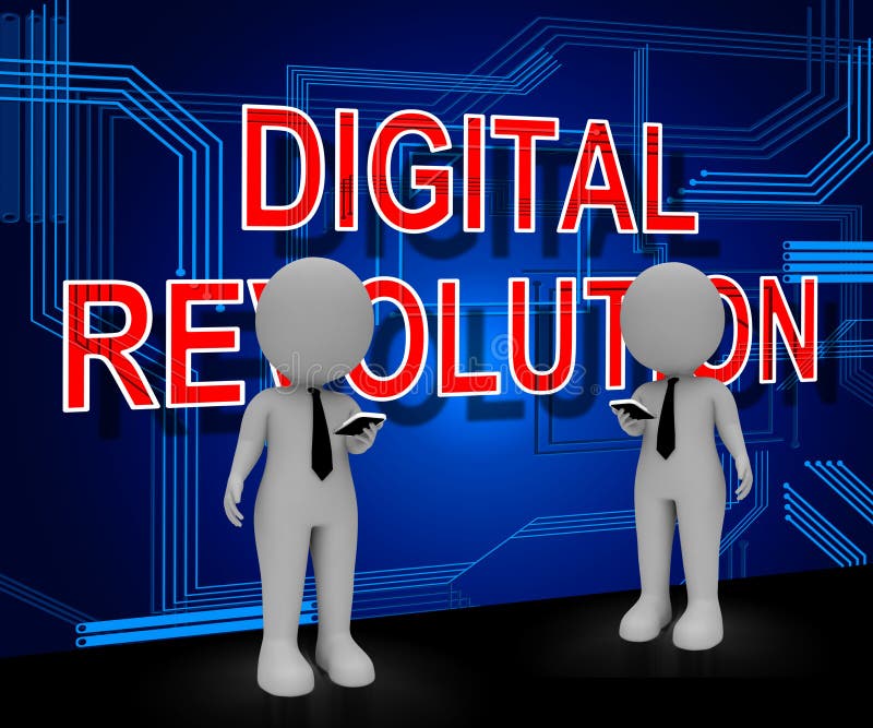 Concept revoluție digitală futurist industrie 3d vector illustration