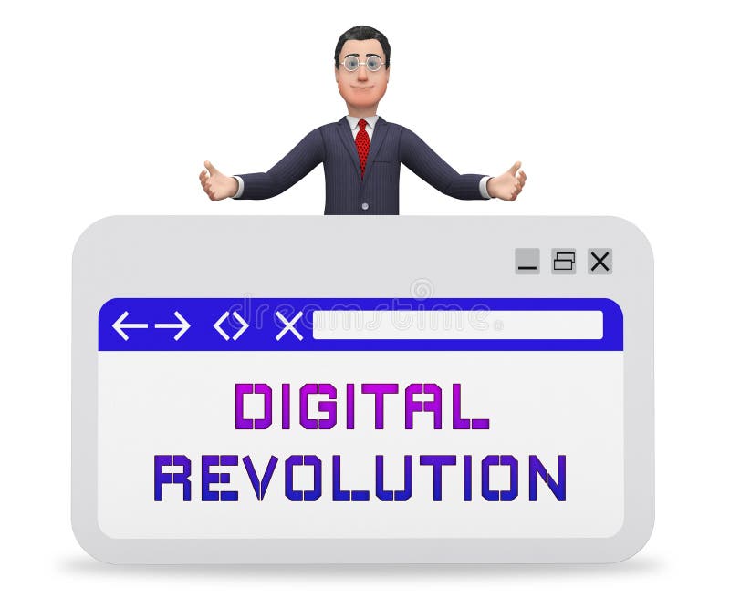 Concept revoluție digitală futurist industrie 3d vector illustration