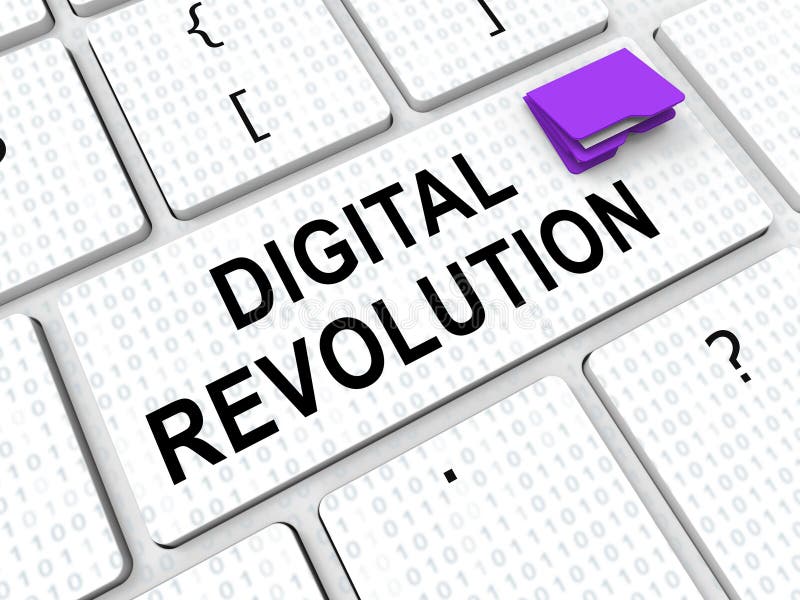 Concept revoluție digitală futurist industrie 3d royalty free illustration