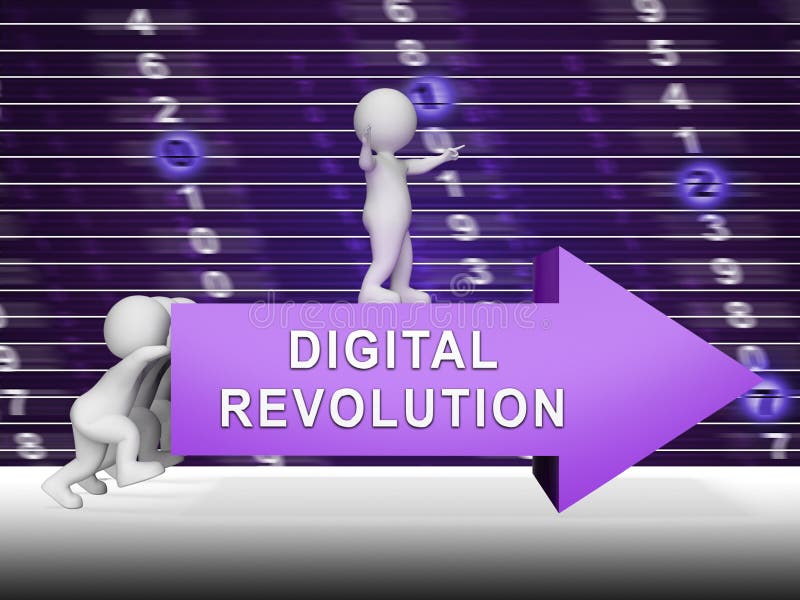 Concept revoluție digitală futurist industrie 3d stock illustration