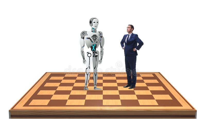Concept of rivalry between robots and the humans