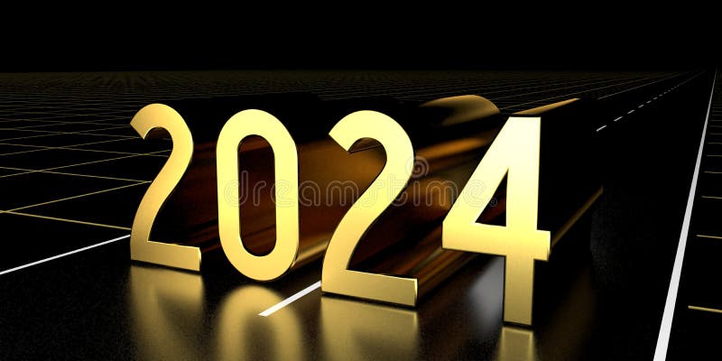 2024 Concept, Road 3D Rendering Stock Illustration Illustration of