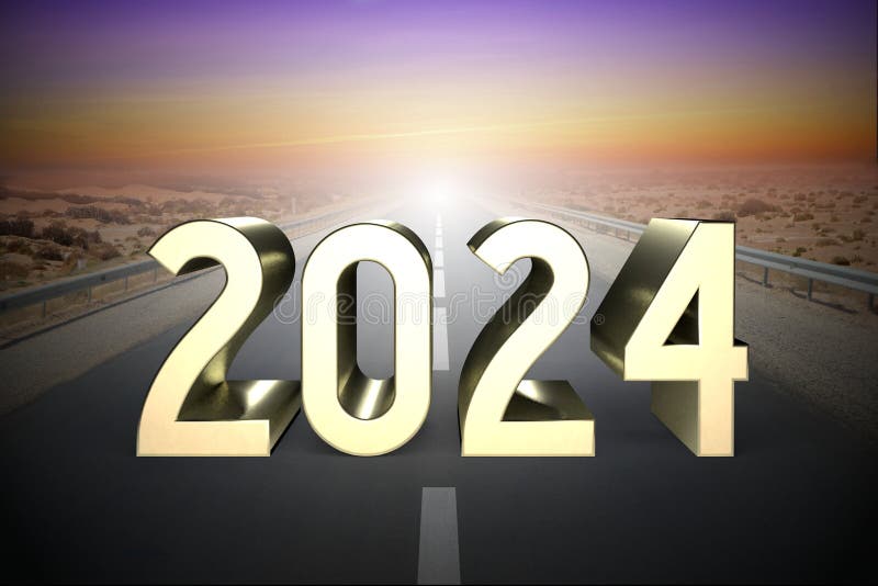 2024 Concept, Road 3D Rendering Stock Illustration Illustration of