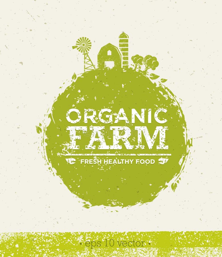 Concept sain frais de vecteur de vert d'Eco de nourriture de ferme organique sur le fond de papier illustration stock Concept sain frais de vecteur de vert d'Eco de nourriture de ferme organique sur le fond de papier illustration stock