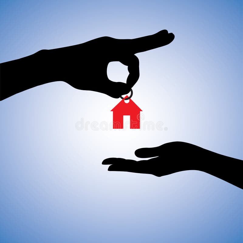 Concept of selling or gifting house illustration