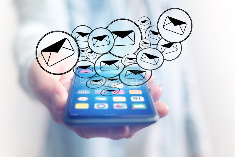 Concept of Sending Email on Smartphone Interface with Message Icon