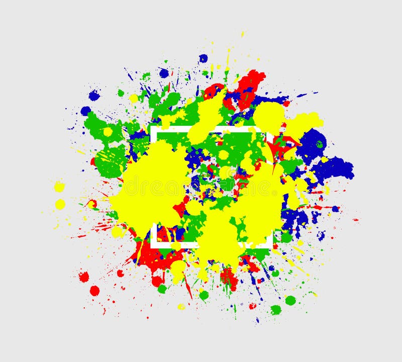 Concept Set Logo Brush Stroke Paint Watercolor Splash Splatter and
