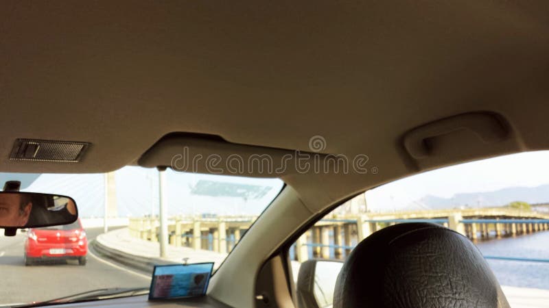 Concept shot inside of a taxi car. Transport stock image