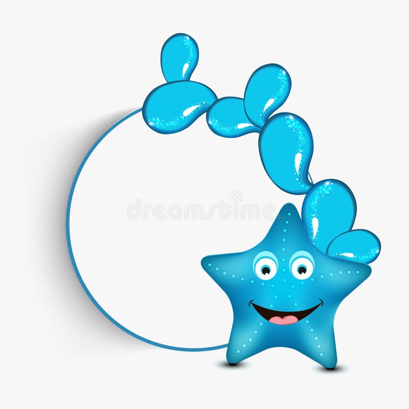 Concept of smiling funny starfish cartoon. stock illustration Concept of smiling funny starfish cartoon. stock illustration