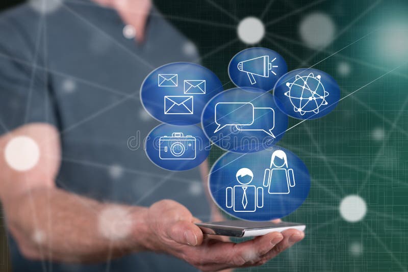 Concept of social marketing stock image