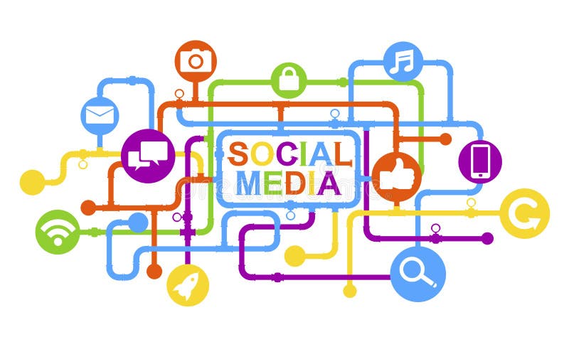 Concept of Social Media and the computer icons vector illustration Concept of Social Media and the computer icons vector illustration