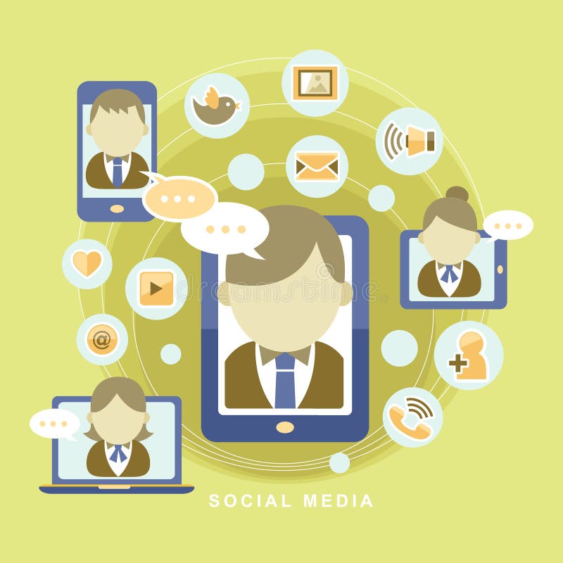 Concept of social media stock illustration