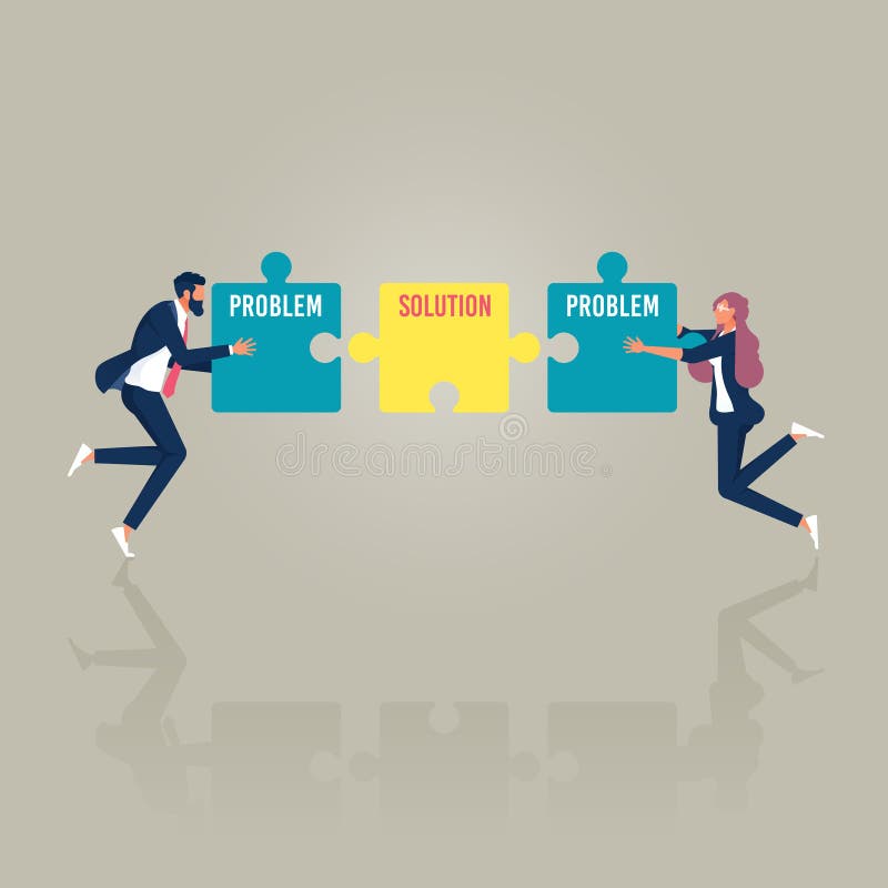 The concept of solving problems stock illustration