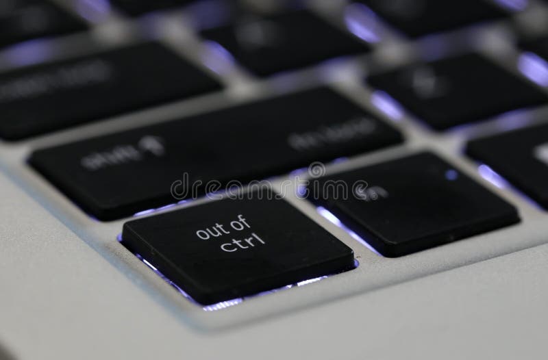 Out of control concept using the ctrl key on a computer keyboard