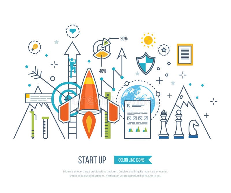 Concept for start up business and finance strategy. Investment growth. stock illustration Concept for start up business and finance strategy. Investment growth. stock illustration