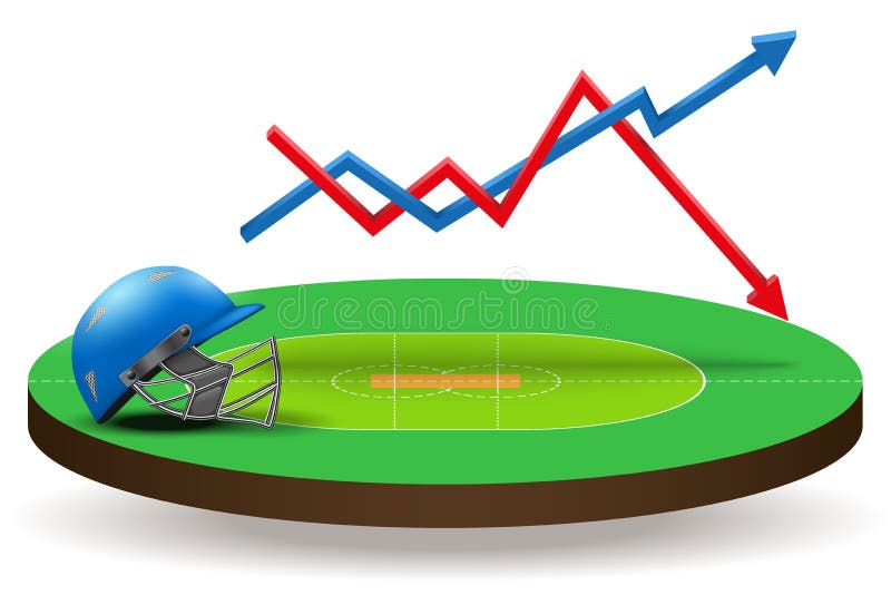 Concept of Statistics about the Cricket Stock Vector Illustration of