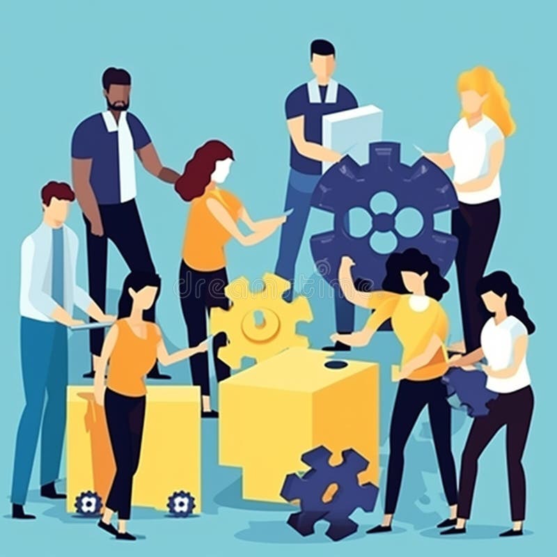 The Concept of Successful Teamwork Stock Illustration Illustration of