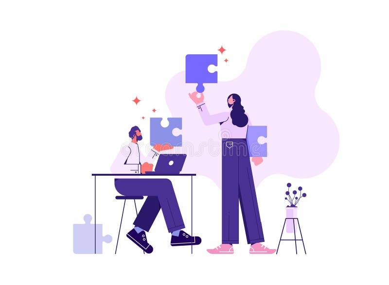 Concept of teamwork, cooperation, partnership stock illustration