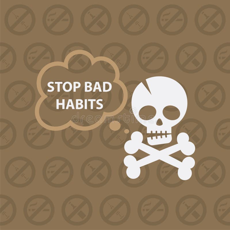 Concept on Theme Stop Bad Habits Stock Vector Illustration of