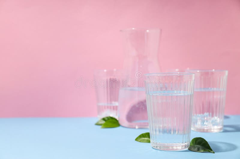 Concept of Thirst and Freshness, Fresh Water, Space for Text Stock