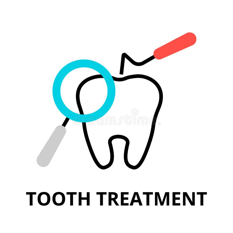 Concept of Tooth Treatment Icon Stock Vector Illustration of medical